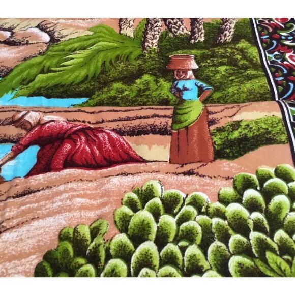 Arabian, Middle Eastern, Hanging Wall Tapestry/Carpet Vintage, Watering Camels - Picture 9 of 16